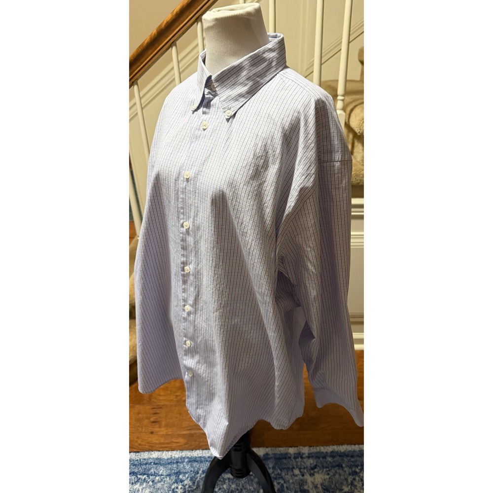 Charles Tyrwhitt Mens 18/35 Blue White Micro Check Non-Iron Classic Fit Shirt - Picture 2 of 8